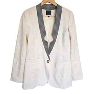 Alex & Eli ivory‎ wool designer blazer